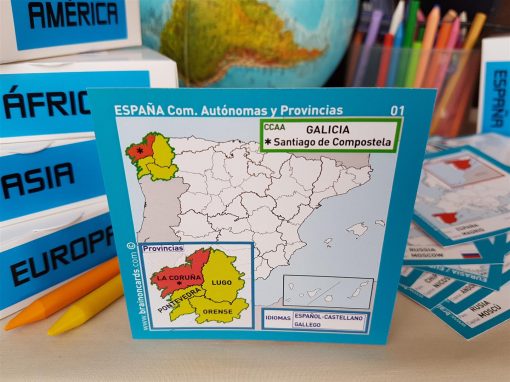 Baraja de cartas comunidades y provincias de España. La Coruña (Galicia)
